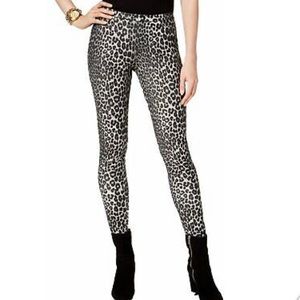 Michael Michael Kors Leopard Leggings Animal Print Pull-on Jeggings L